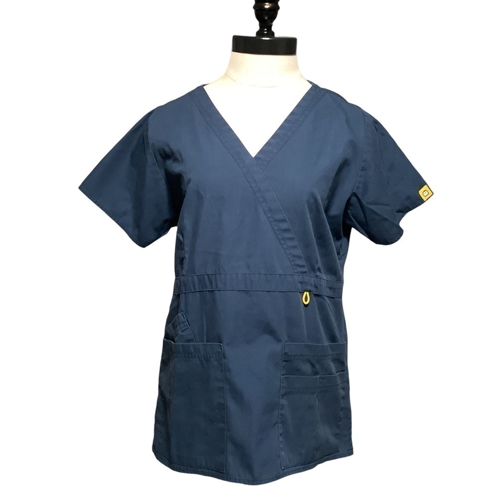 SPREAD GOOD CHEER Navy Blue V-Neck Medical‎ Scrub Set Size S